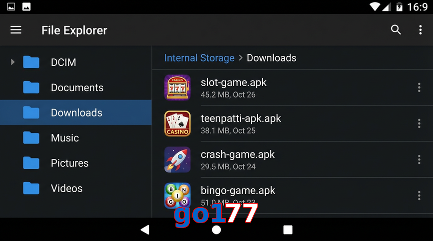 Main screen of Go177 gameapk page for PK players